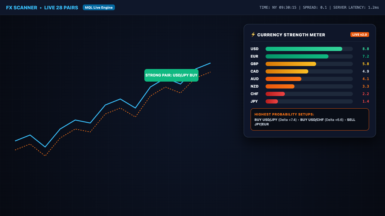 Multi-Currency Strength Meter Dashboard